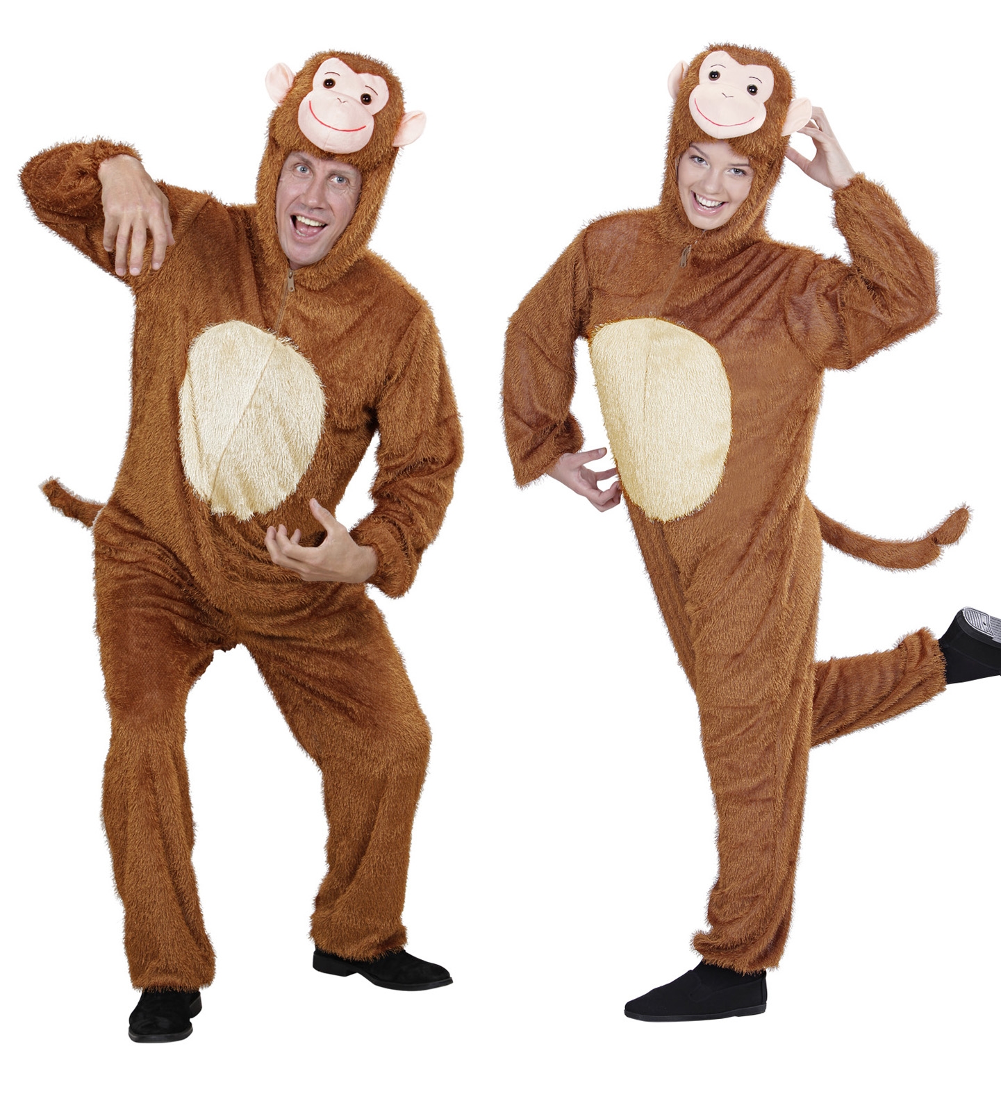 M Affen Kostüm für Erwachsene Tierkostüm Herrenkostüm Affe braun Zoo Tier Gr 