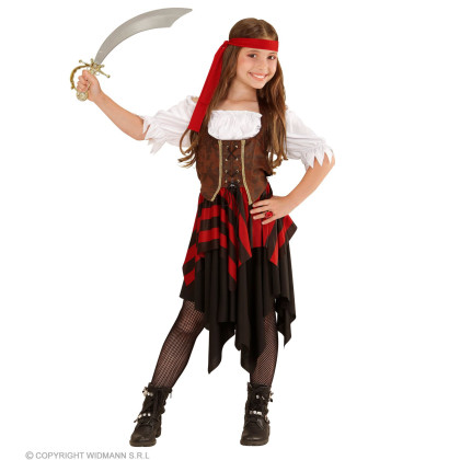 Piratin mit Kleid, Korsett, Kopfband