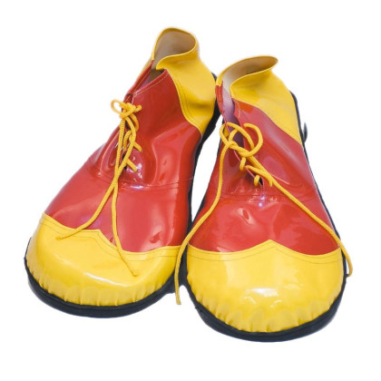 Bild Clown Schuhe gelb rot zum schnüren