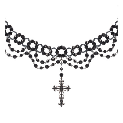 Gothic Halsschmuck in schwarz mit Kreuz
