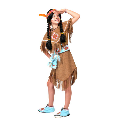 Sioux Indianermädchen mit Gürtel und Überschuhe