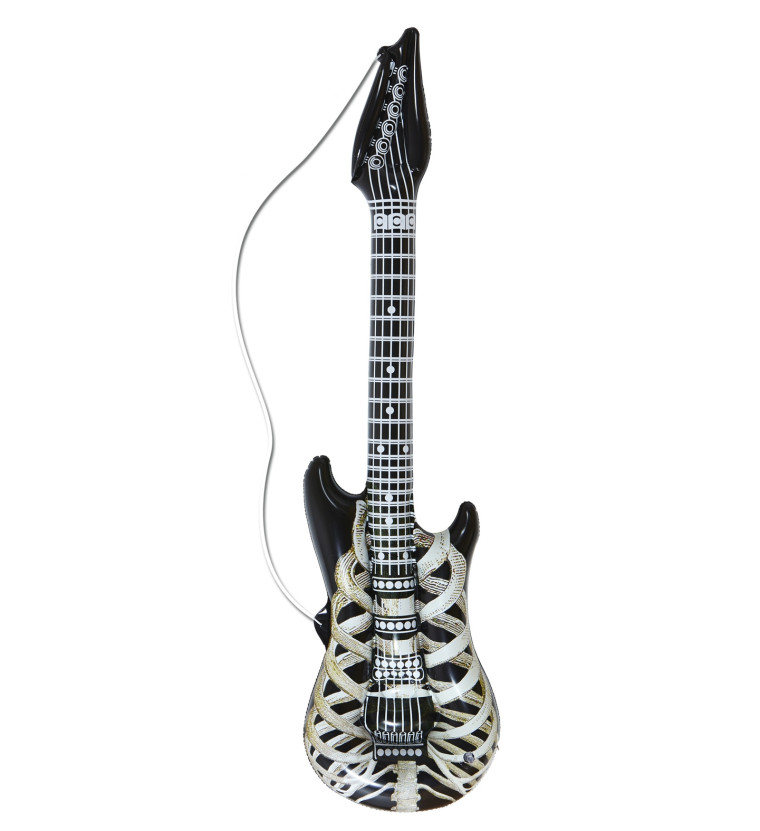 WIM 23942 aufblasbare Gitarre Zebra Musikstar Rock Heavy Metal Karneval Zubehör