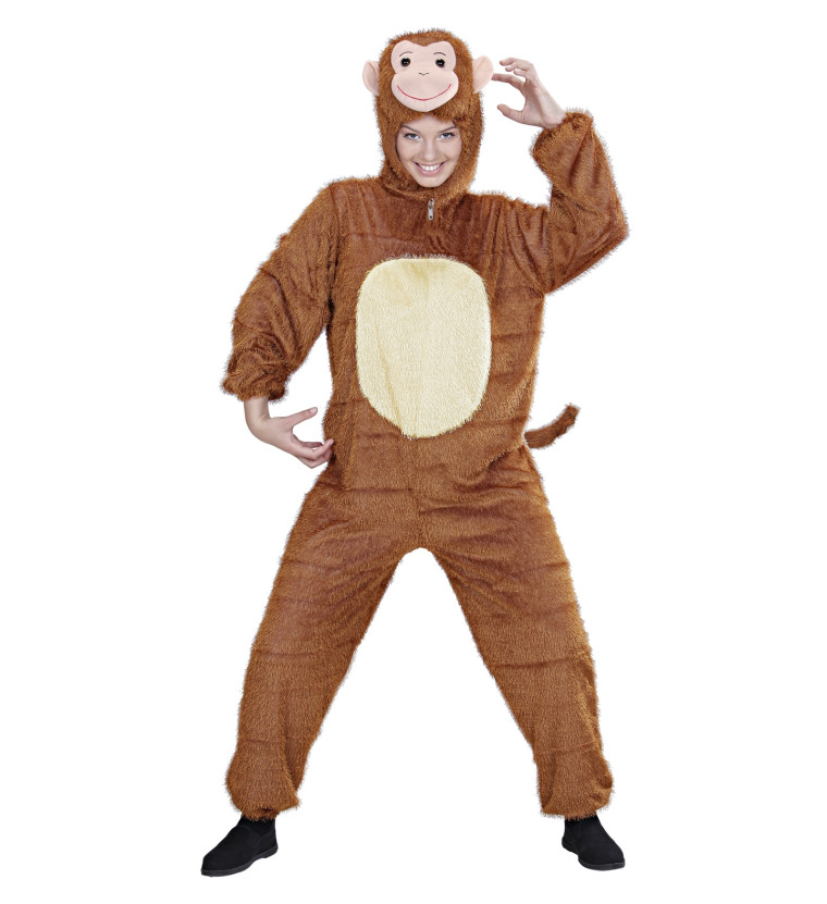 WIM 74566 Affe Schimpanse Tierkostüm Fasching Karneval Halloween Herren Kostüm 