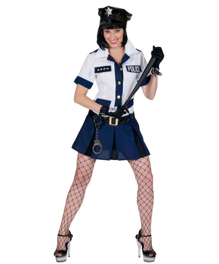 Damenkostüm Polizistin Oberteil mit Rock