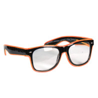 Brille mit LED, Orange-Schwarz