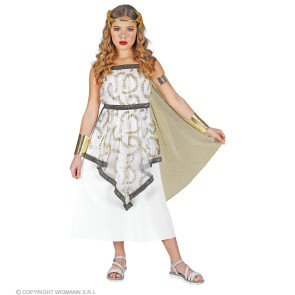 Griechische Göttin mit Kleid mit Schulterumhang, Lorbeerkranz