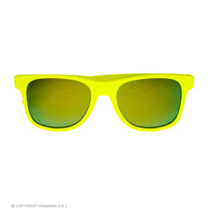 Neon Gelb Brille 80er Jahre mit Gläsern Revo