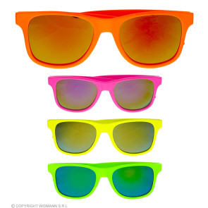 Neon 80er Jahre Brille mit Revo Gläsern in 4 Farben Sortiert