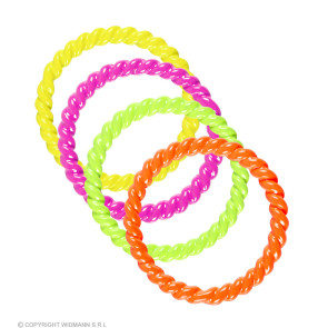 Set Von 4 Ringen in Neonfarben
