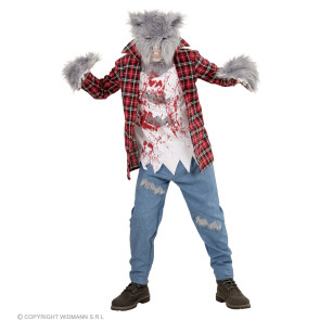 Werwolf mit Hemd mit T-shirt, Hose,handschuhe, Maske