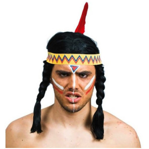 Indianer mit Zöpfen und Stirnband