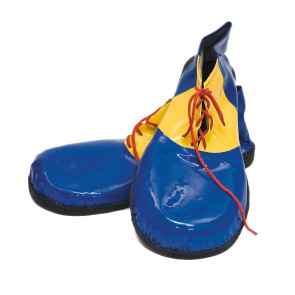 Bild gigantische Clown Schuhe gelb/blau