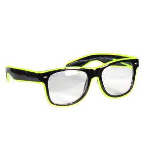 Brille mit LED, Gelb-Schwarz- Leuchtbrille