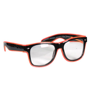 Brille mit LED, Rot-Schwarz - Leuchtbrille