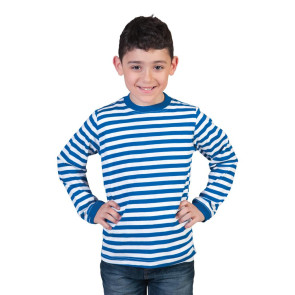 Ringel T-Shirt für Kinder  (blau/weiß)