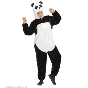 Panda Soft Plüschkostüm mit Overall mit Kapuze und Maske