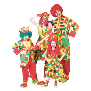 Gruppenkostüm Clowns Eltern mit Kindern