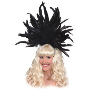 Federkopfschmuck Samba in schwarz mit Haarreif