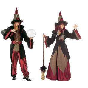 Kostüm für Paare als Magiere und Zaubefrer