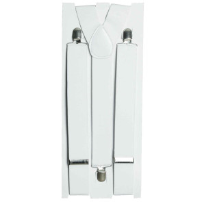 Hosenträger verstellbar in weiß mit metall Clips