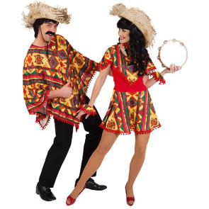 Er und Sie im Mexikanerkostüm