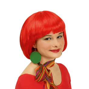 Frau mit roter Perücke