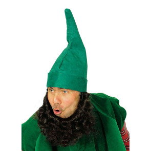 Mann mit Zwergenmütze grün mit Bart
