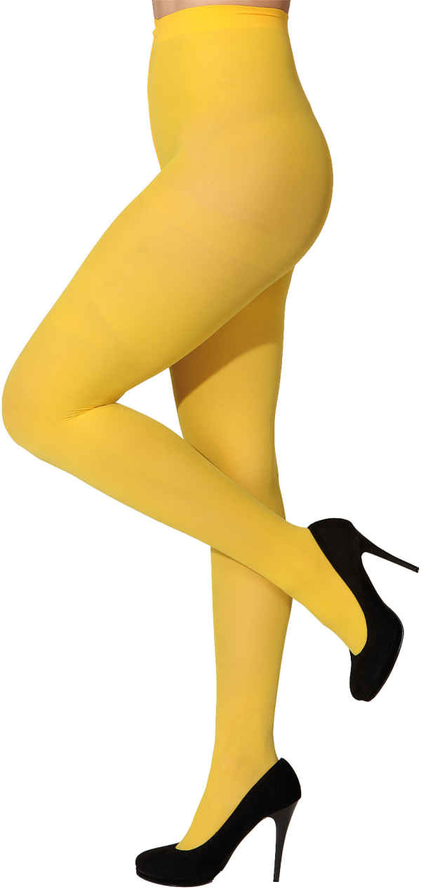 Netz-Strumpfhose Pantyhose Damenkostüm Karneval Halloween gelb S/M W-020B-yellow 