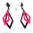 Schwarz und Neon Pinke Rhombus Ohrringe Bild / Ansicht 2