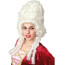 Frau barockes Kostüm mit Perücke in weiß