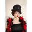 20er Jahre Charleston Hut in schwarz für Damen