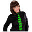 Krawatte Schwarz & Neon Grün Gestreift aus Satin Bild / Ansicht 2