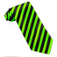 Krawatte Schwarz & Neon Grün Gestreift aus Satin