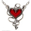 Halskette mit Teuflisch Roten Herzjuwel