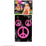 Neon Pinkes Hippie Set Peace Kette & Ohrringe Bild / Ansicht 1
