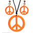 Neon Oranges Hippie Set Peace Kette & Ohrringe