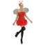 Blondes Mädchen im süßen Marienkäfer Kostüm mit Flügeln