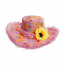 Rosa Hut mit Blumenmuster