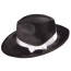Gangster Hut Al Capone in schwarz mit Hutband weiß