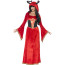 Halloween Kostüm als Dämonin in rot mit Hörnern