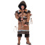 2-Teiliges Ethno Kostüm als Inuit Mann. Oberteil mit Kapuze und Überschuhe