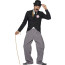 Mann im Kostüm verkleidet wie Charly Chaplin der 20 er Jahre