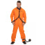 Foto Mann verkleidet in Overall orange als Häftling und Gefangener