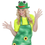 Frosch Hut in grün mit lachendem Froschgesicht
