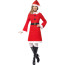 Economy Miss Santa Costume, with Fleece Dress, in Display Bag