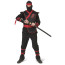 Ninja Kostüm in schwarz rot authentisch