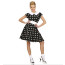 50ziger Kleid in schwarz mit weißen Punkten