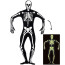 Mann im schwarzen Skelett Morphsuit front