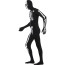 Mann im schwarzen Skelett Morphsuit front, seitlich
