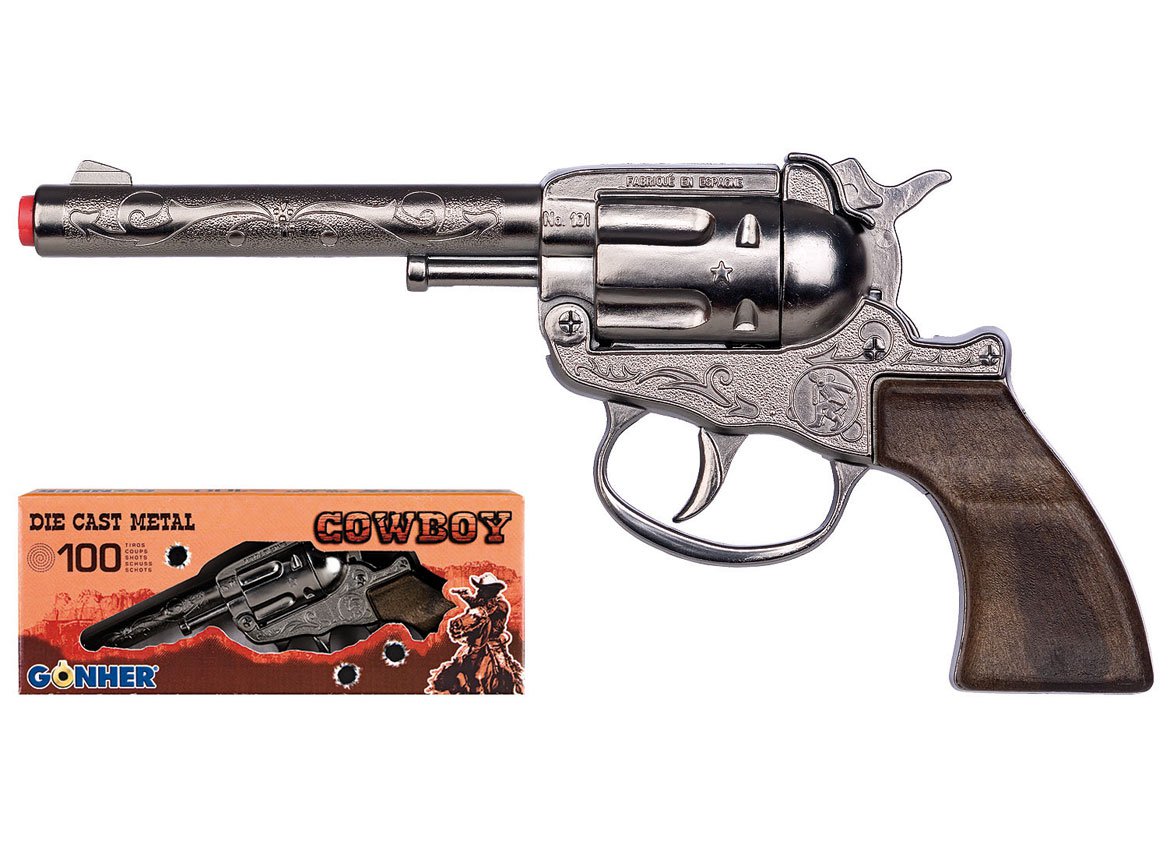 240 Schuss Kinder Spielzeug Revolver METALL Western SUPER COWBOY Pistole 